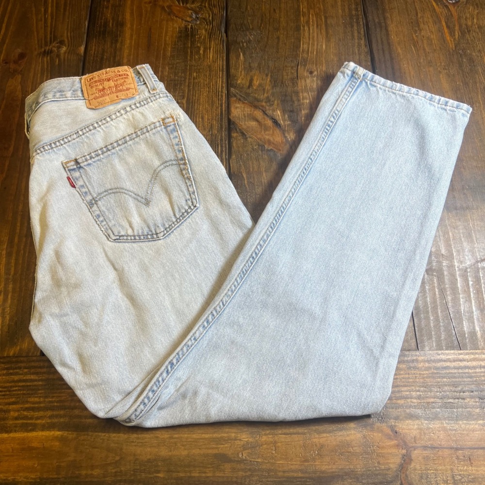 Levis 505 Regular‎ Fit Mens Light Wash Blue Denim Straight Leg Jeans W36 L32